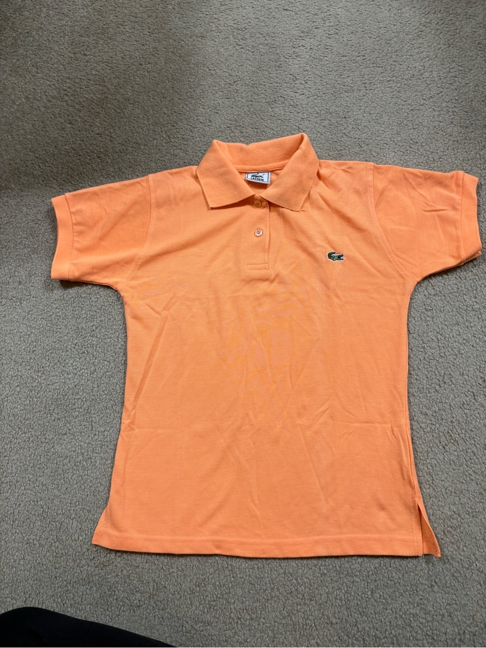Lacoste Kids Short Sleeve Orange Polo with Crocodile Logo